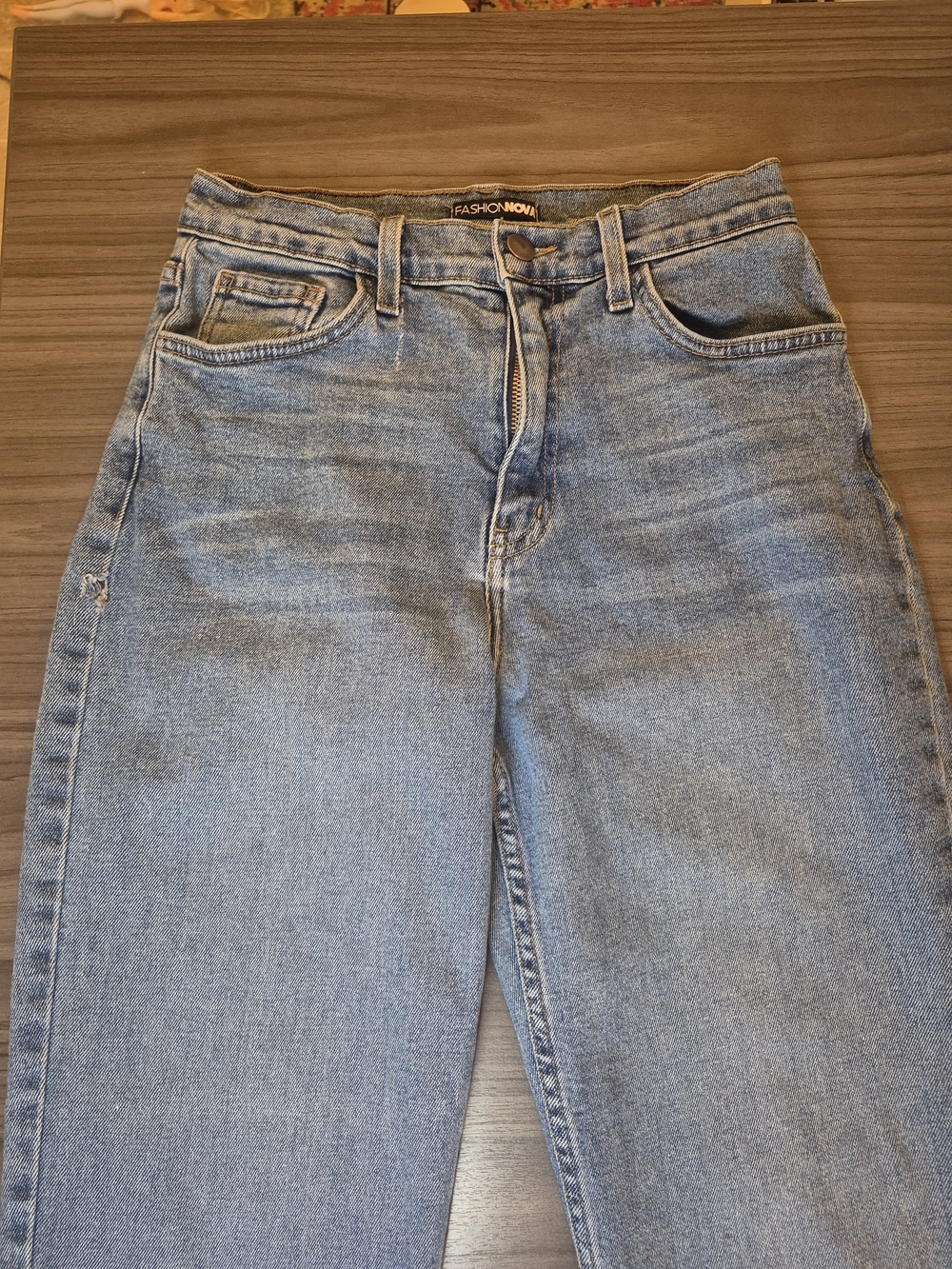 Fashion Nova Light Blue Boyfriend Jeans - Picture 5 of 14